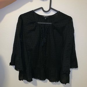 Madewell Black Pom Pom Top
